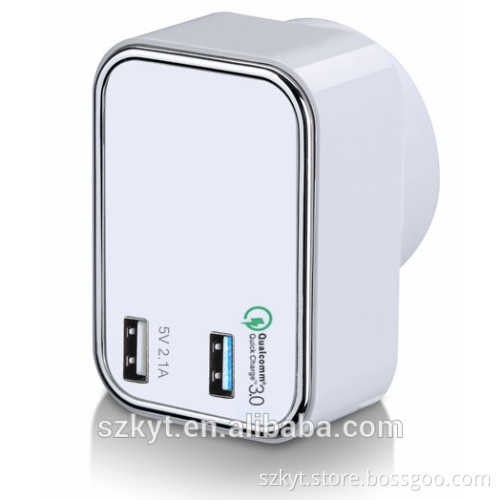2 Ports Mobile Charger Qualcomm 3.0 Quick Charger